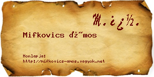 Mifkovics Ámos névjegykártya